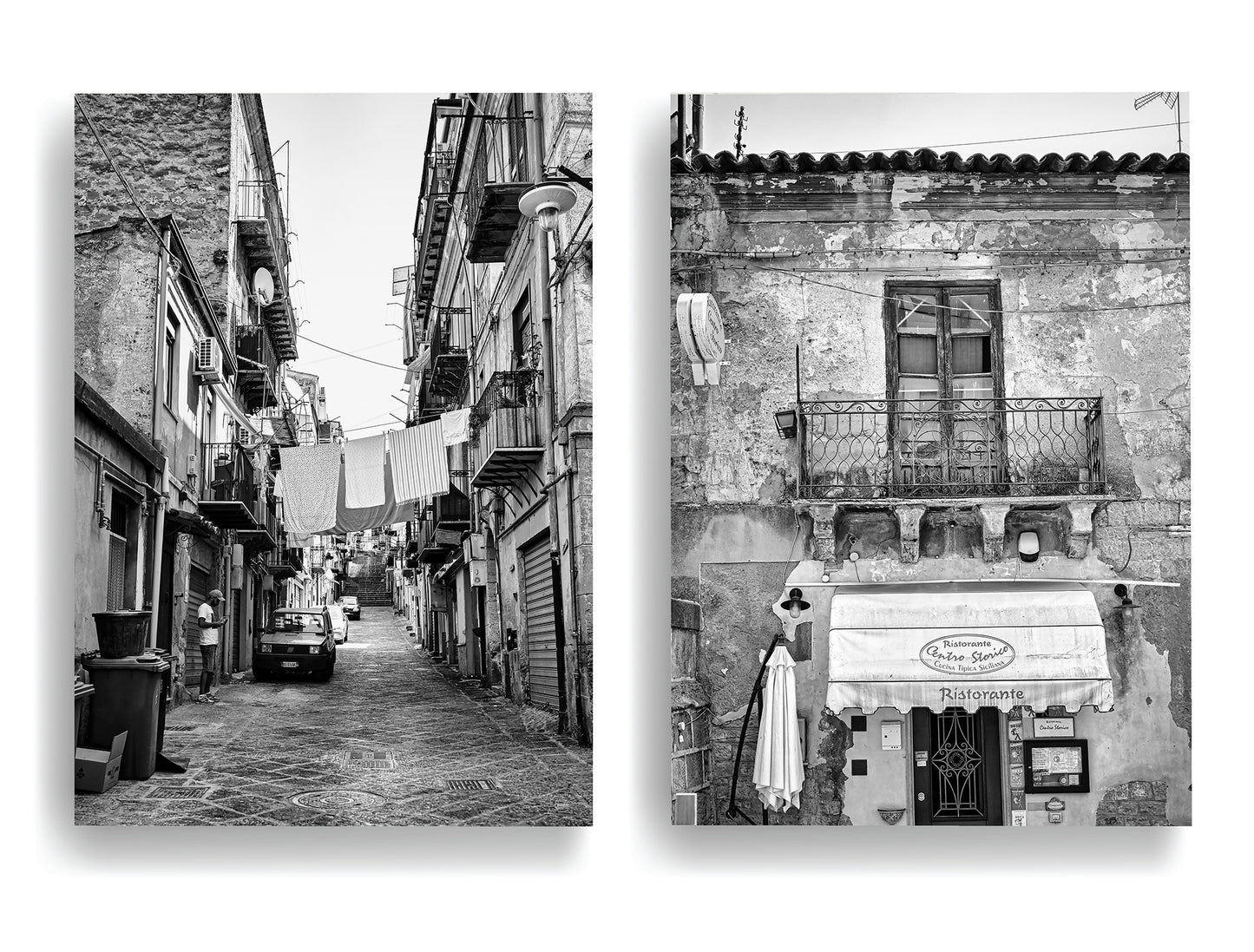 Sicily Black and White Wall Art, Set of 2 Digital Downloads