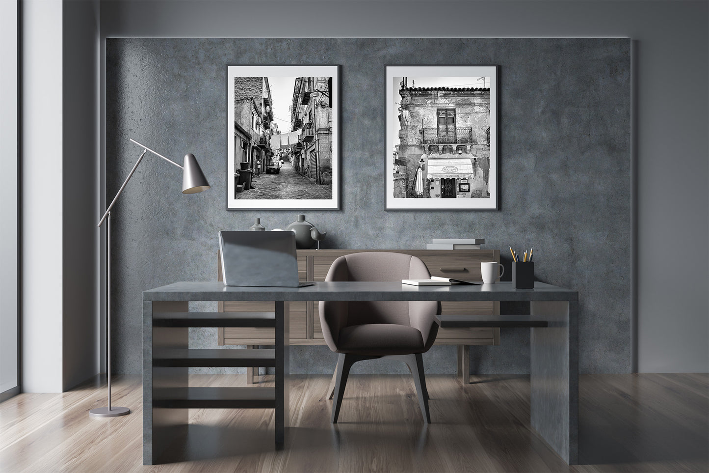 Sicily Black and White Wall Art, Set of 2 Digital Downloads
