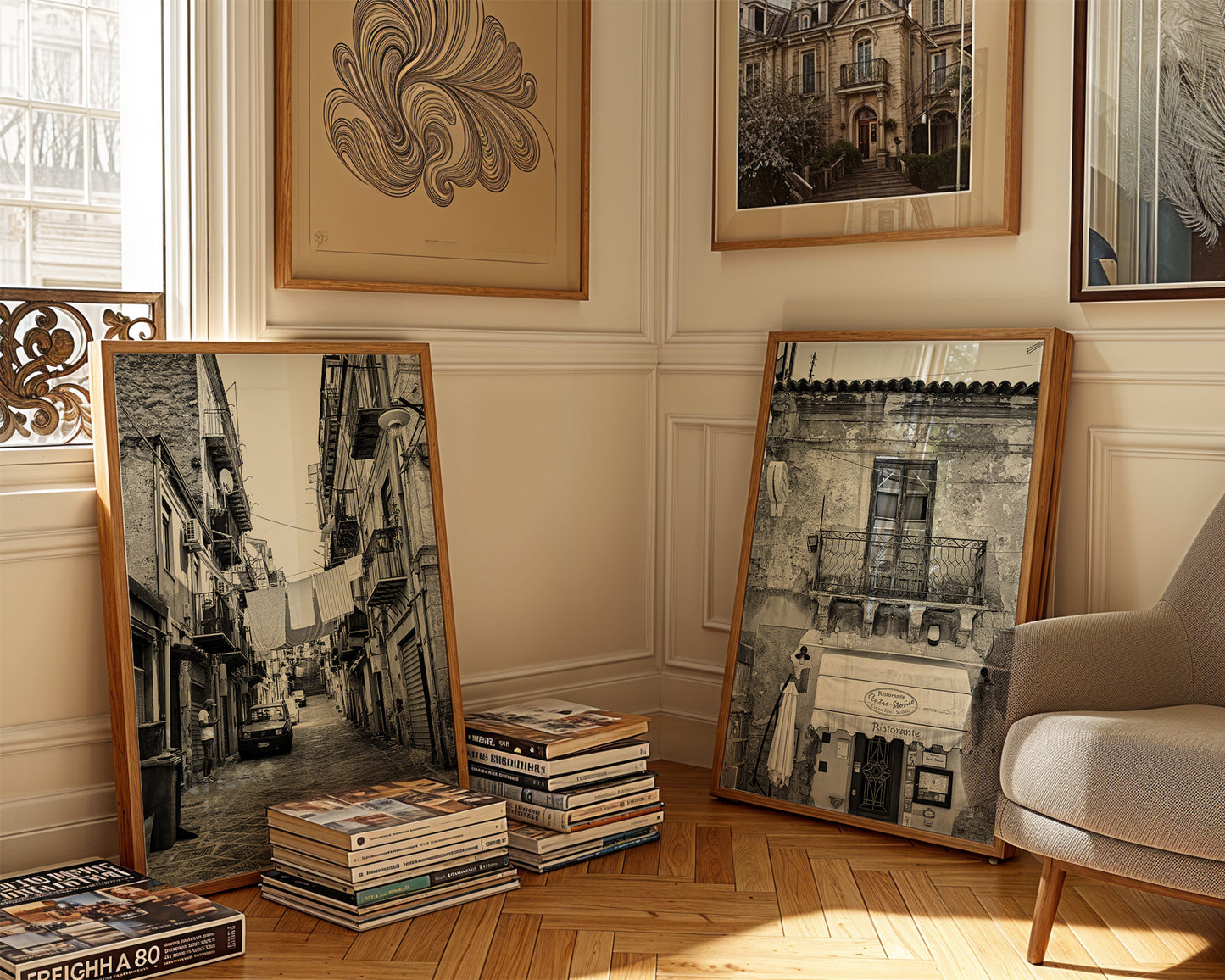Sicily Black and White Wall Art, Set of 2 Digital Downloads