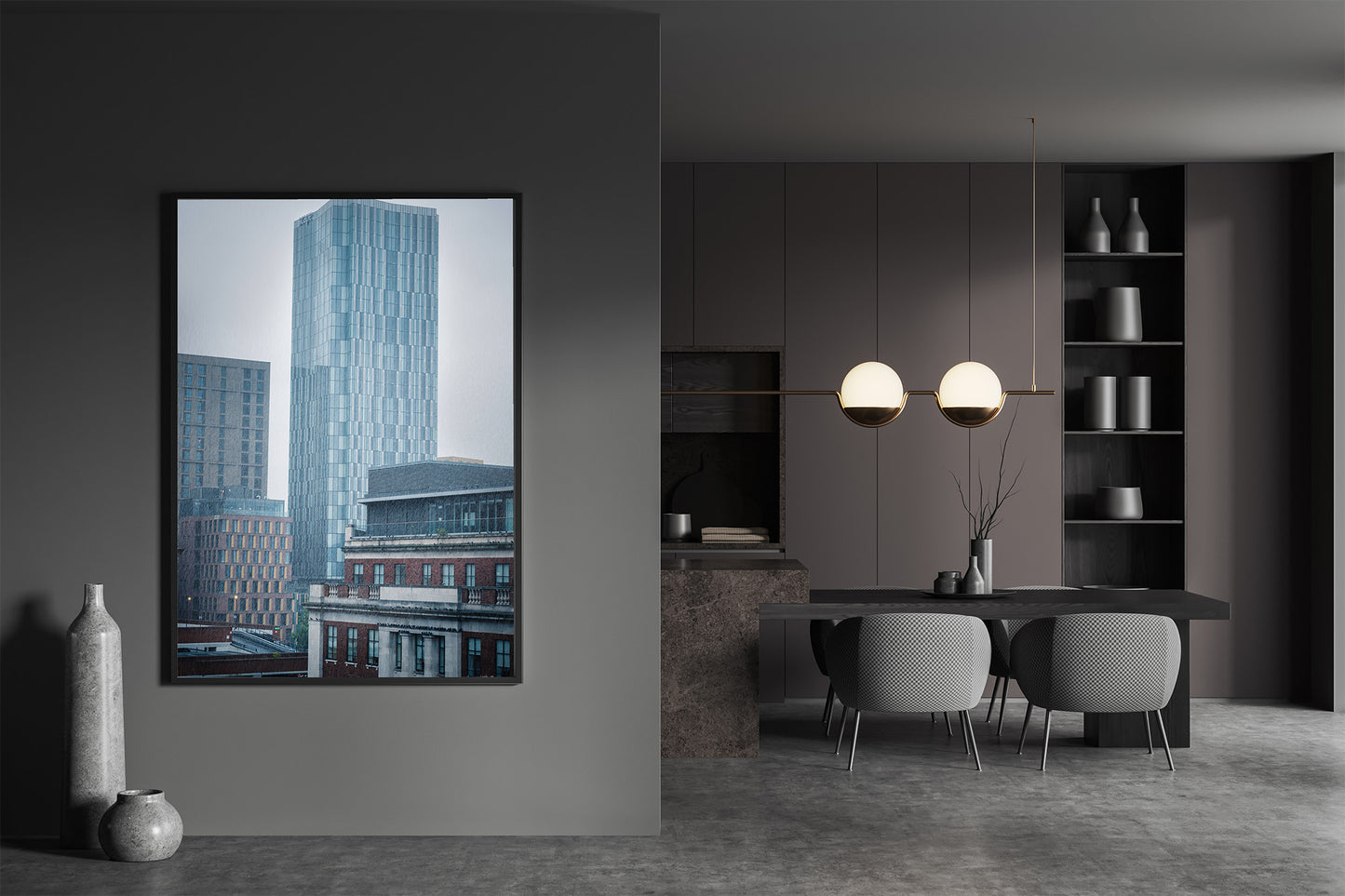 Cinematic Leeds Cityscape in the Rain, Digital Download Photography
