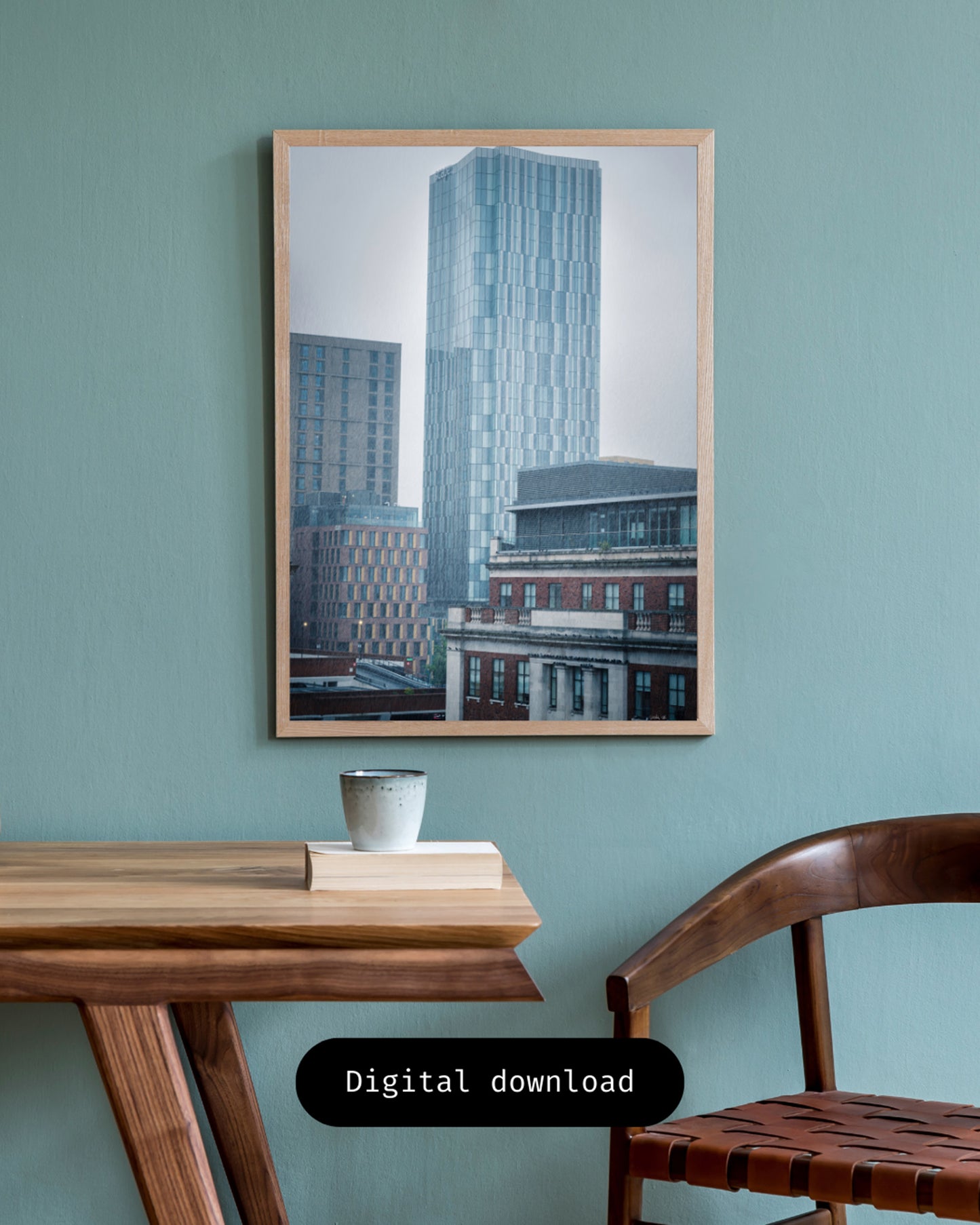 Cinematic Leeds Cityscape in the Rain, Digital Download Photography