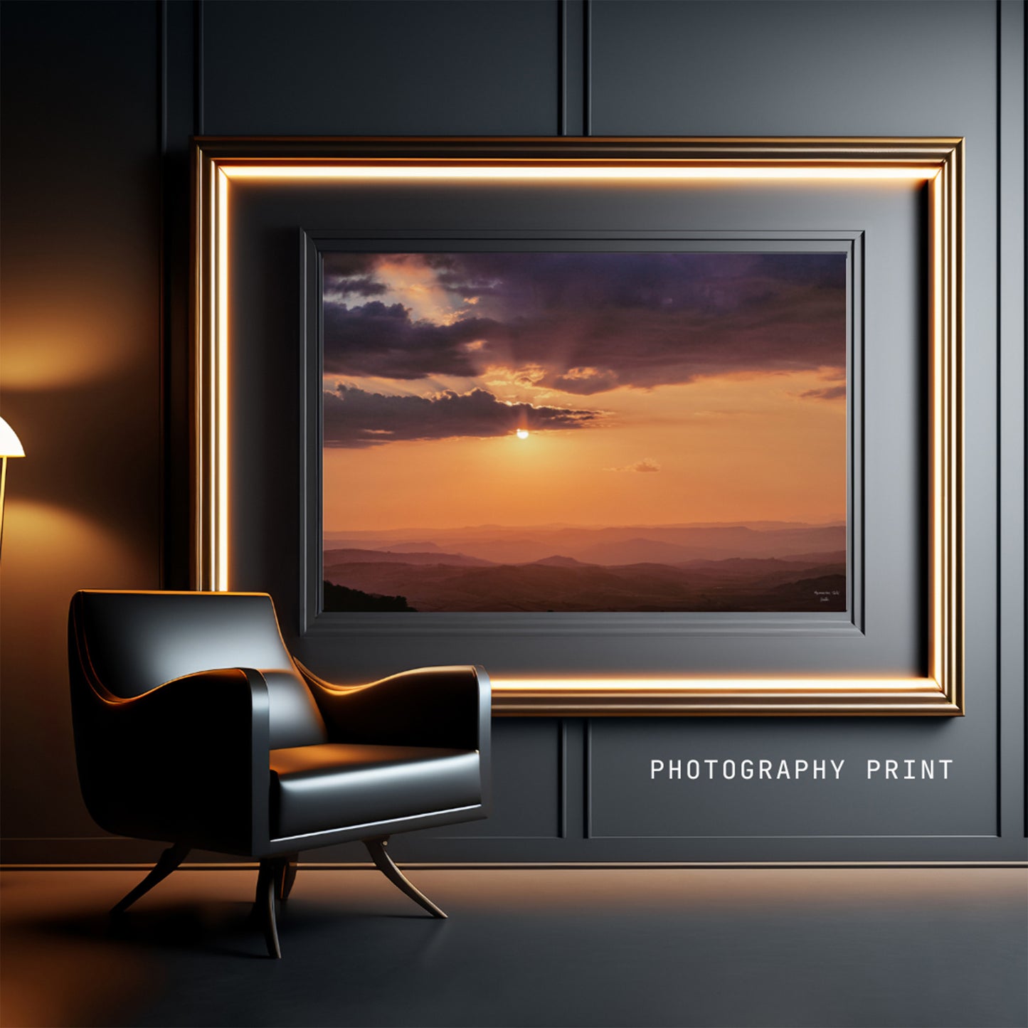 Sicily Orange Sunset Photograph, Digital Download