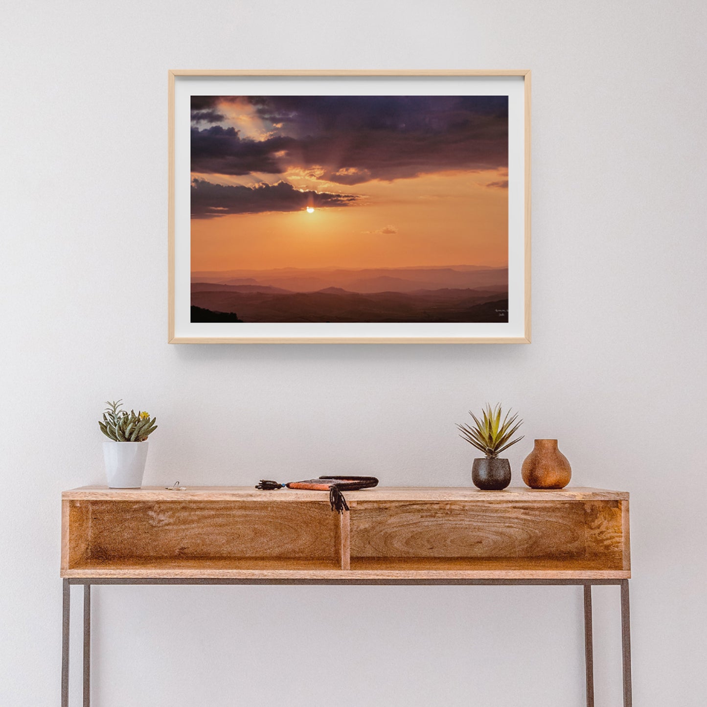 Sicily Orange Sunset Photograph, Digital Download