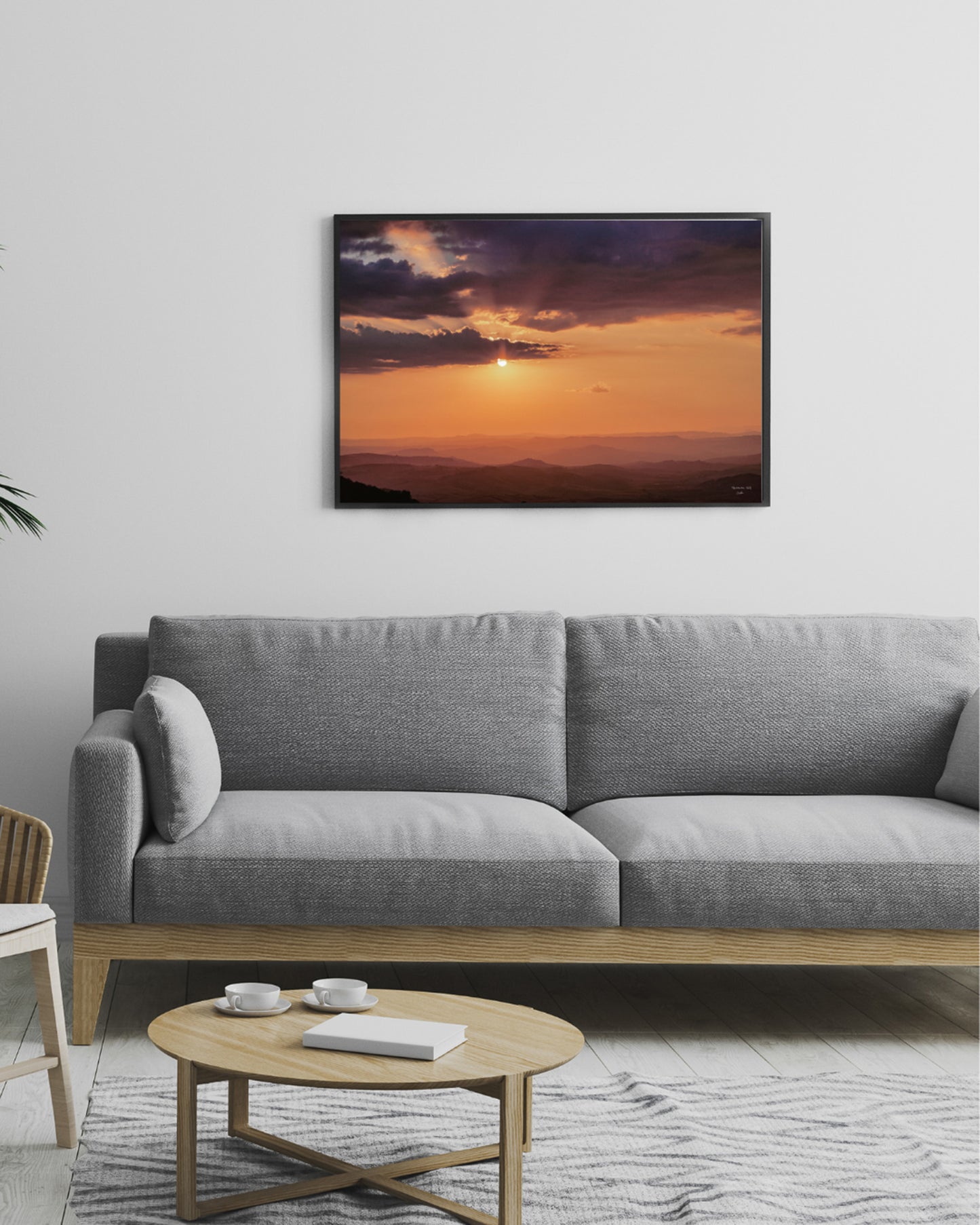 Sicily Orange Sunset Photograph, Digital Download