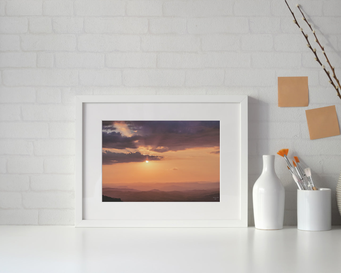 Sicily Orange Sunset Photograph, Digital Download
