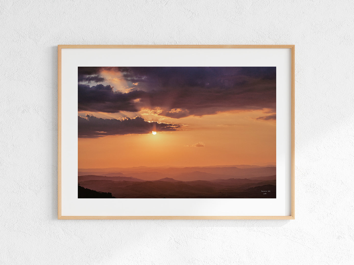 Sicily Orange Sunset Photograph, Digital Download