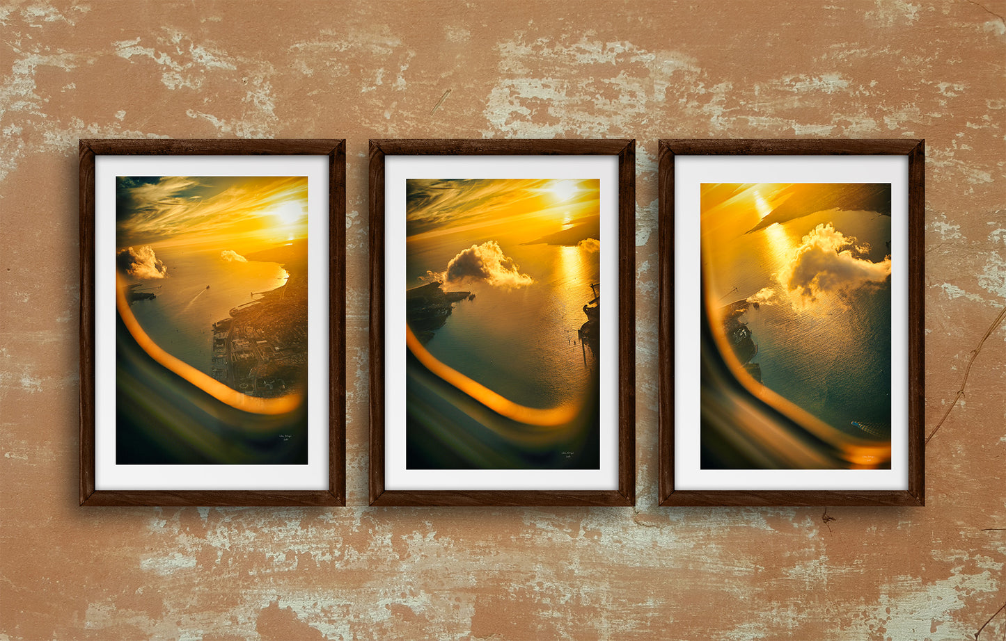 Sunset View of Lisbon From Airplane Window, Digital Download Photography