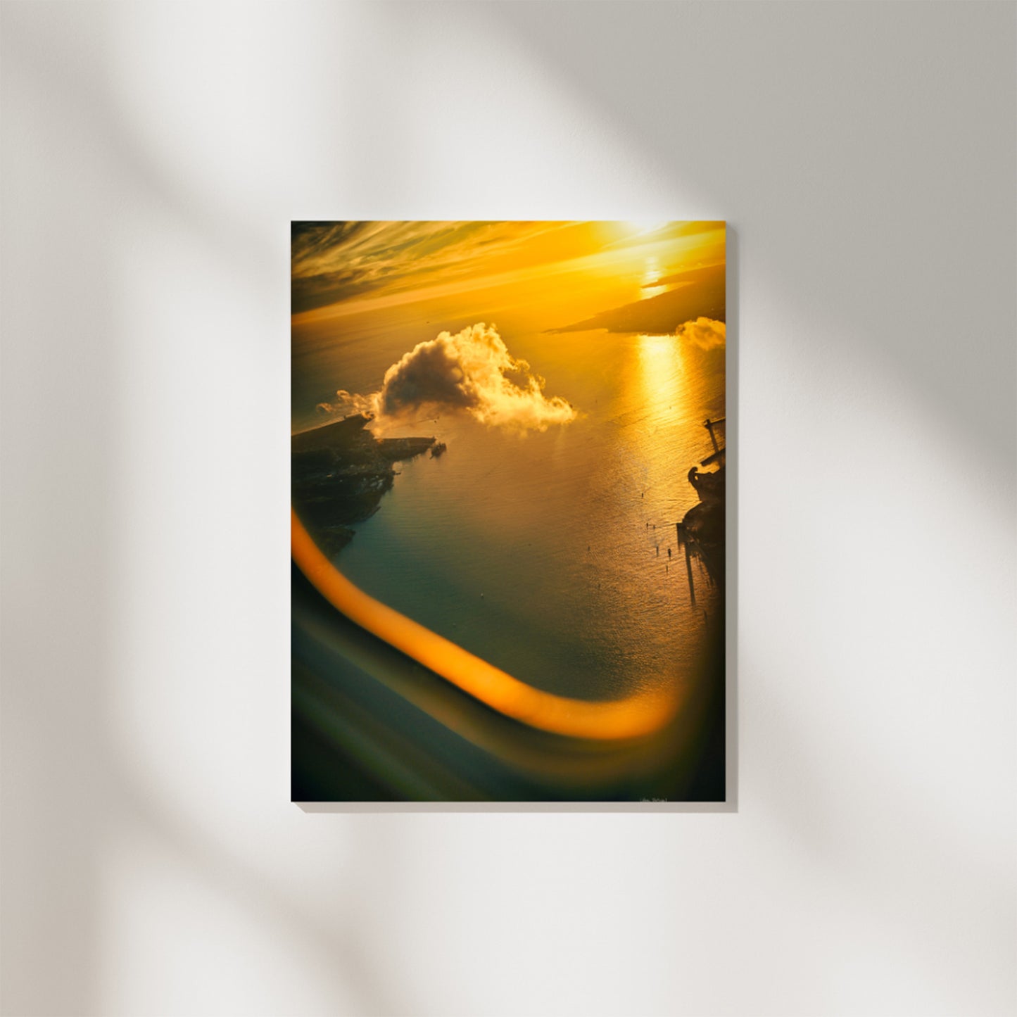 Sunset View of Lisbon From Airplane Window, Digital Download Photography