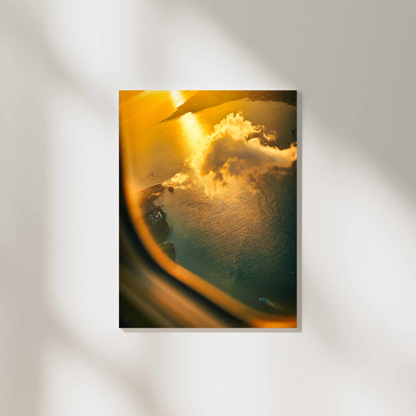 Sunset View of Lisbon From Airplane Window, Digital Download Photography
