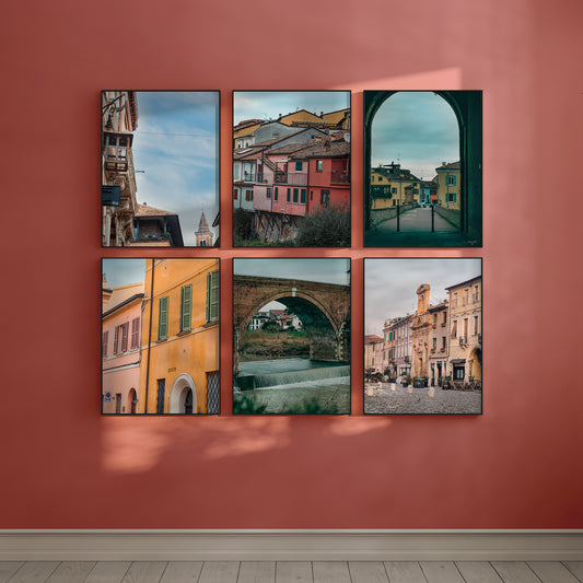 Italy City Set of 6 Gallery Wall,  Cesena City