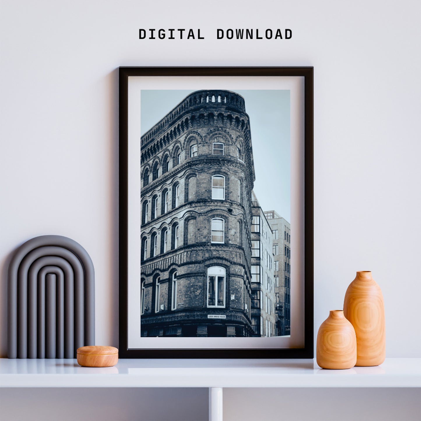 England  Wall Art, Leeds Black and White Photography, Digital Download
