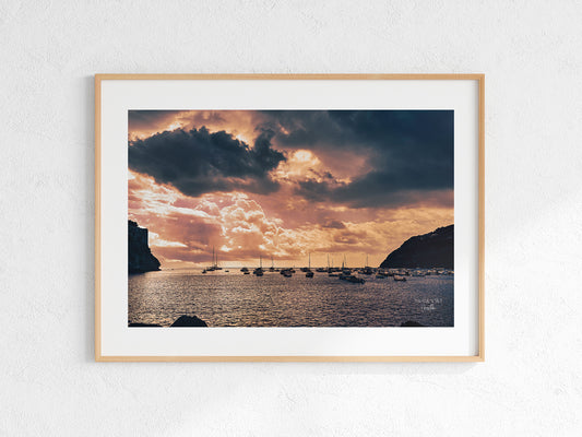 Ischia Sunset Landscape Wall Art, Digital Download