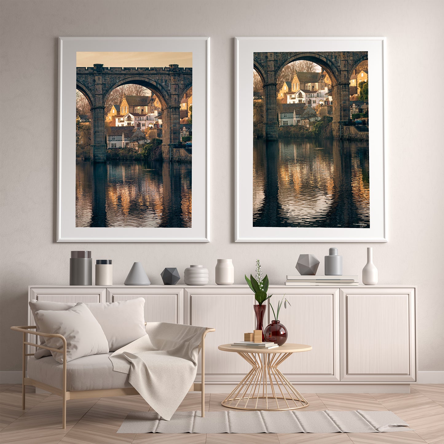 Knaresborough Bridge at Sunset, Set of 2 Digital Downloads