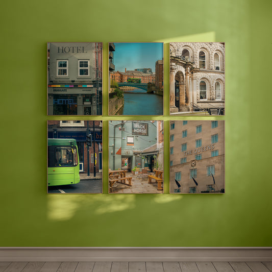 Set of Six Wall Art, Leeds Streets Photo Download
