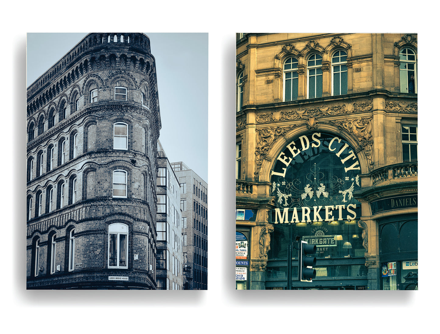 Leeds Iconic Buildings, Flat Iron Building & Leeds Historic Market, England Home Décor, Digital Download