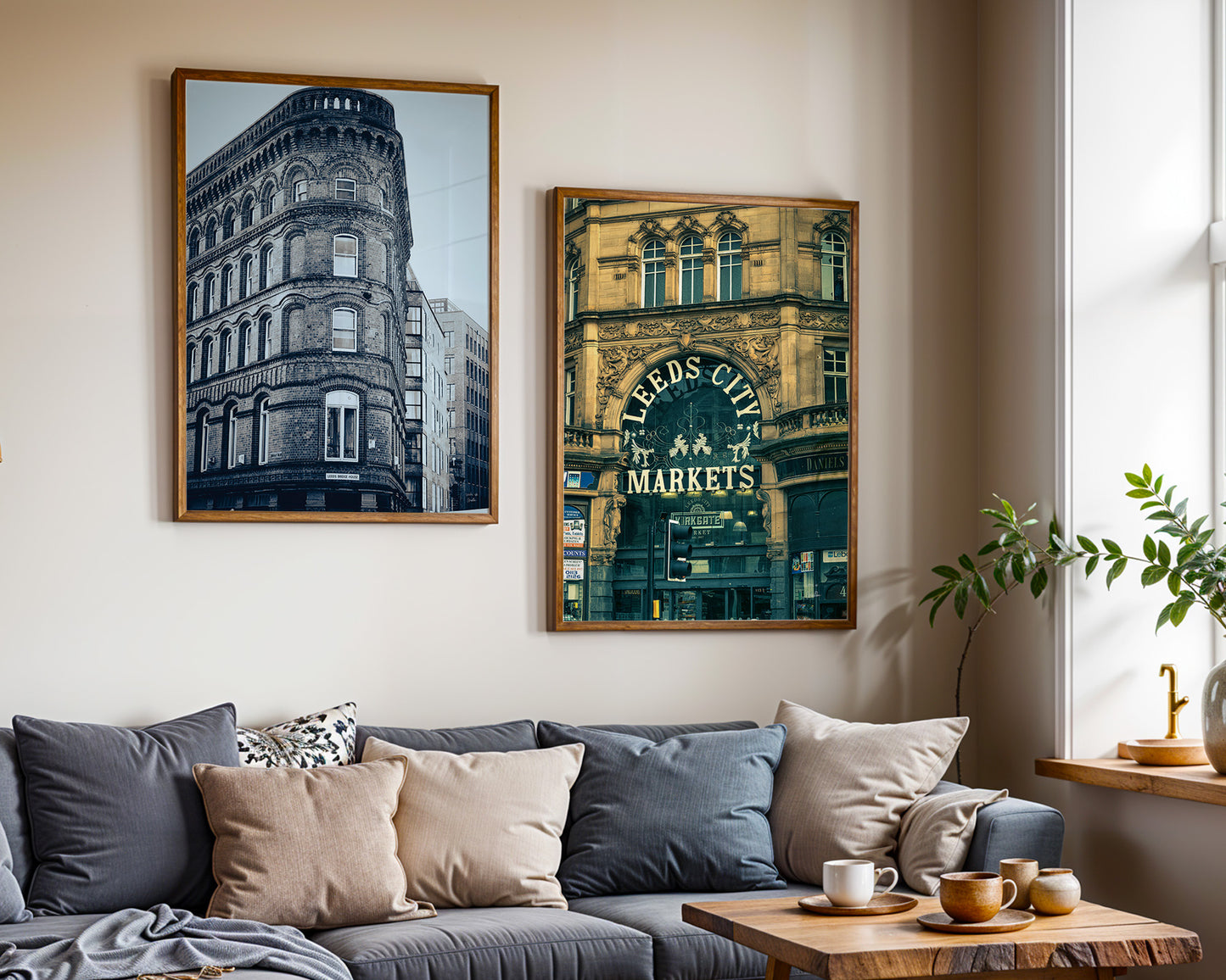 Leeds Iconic Buildings, Flat Iron Building & Leeds Historic Market, England Home Décor, Digital Download