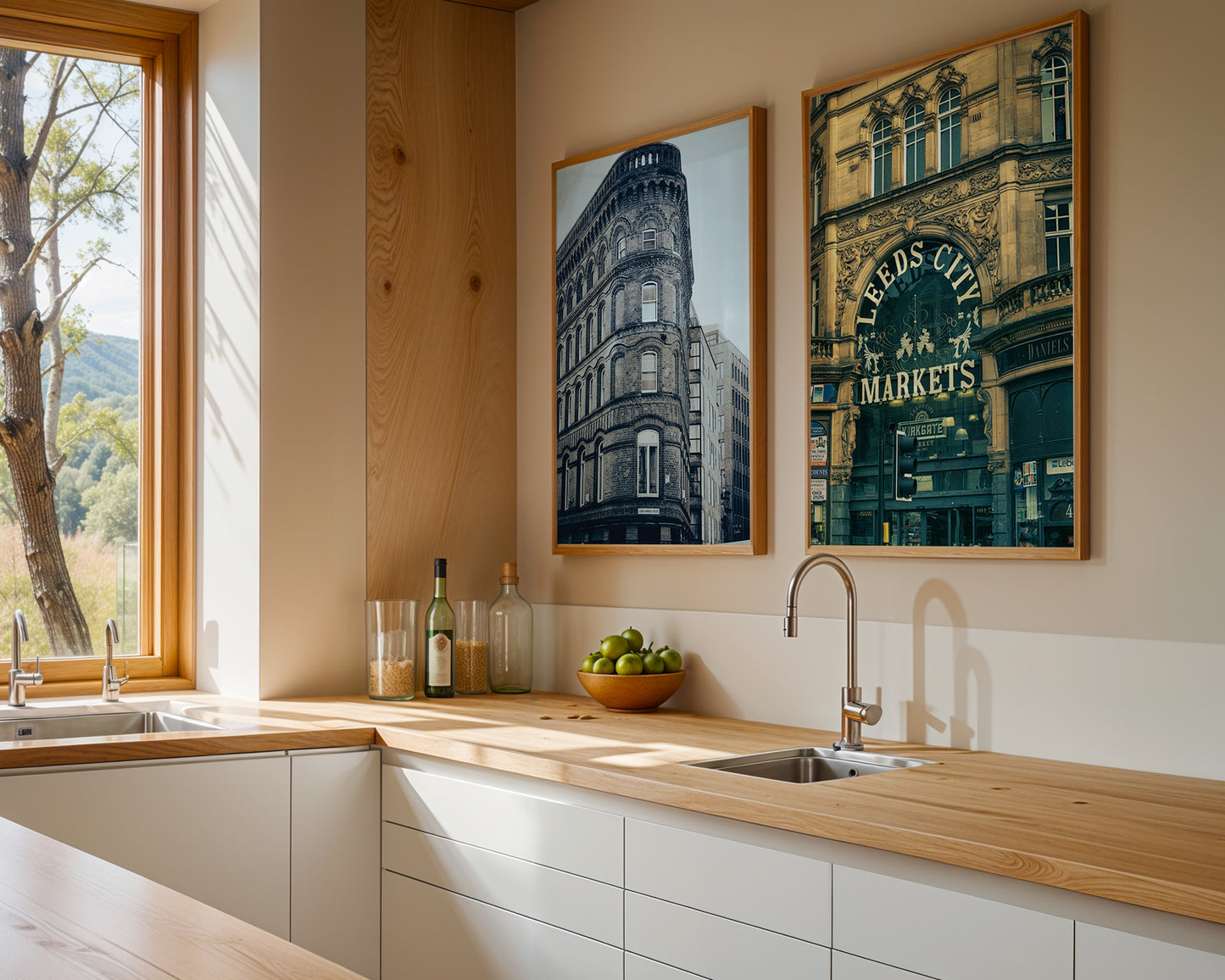 Leeds Iconic Buildings, Flat Iron Building & Leeds Historic Market, England Home Décor, Digital Download