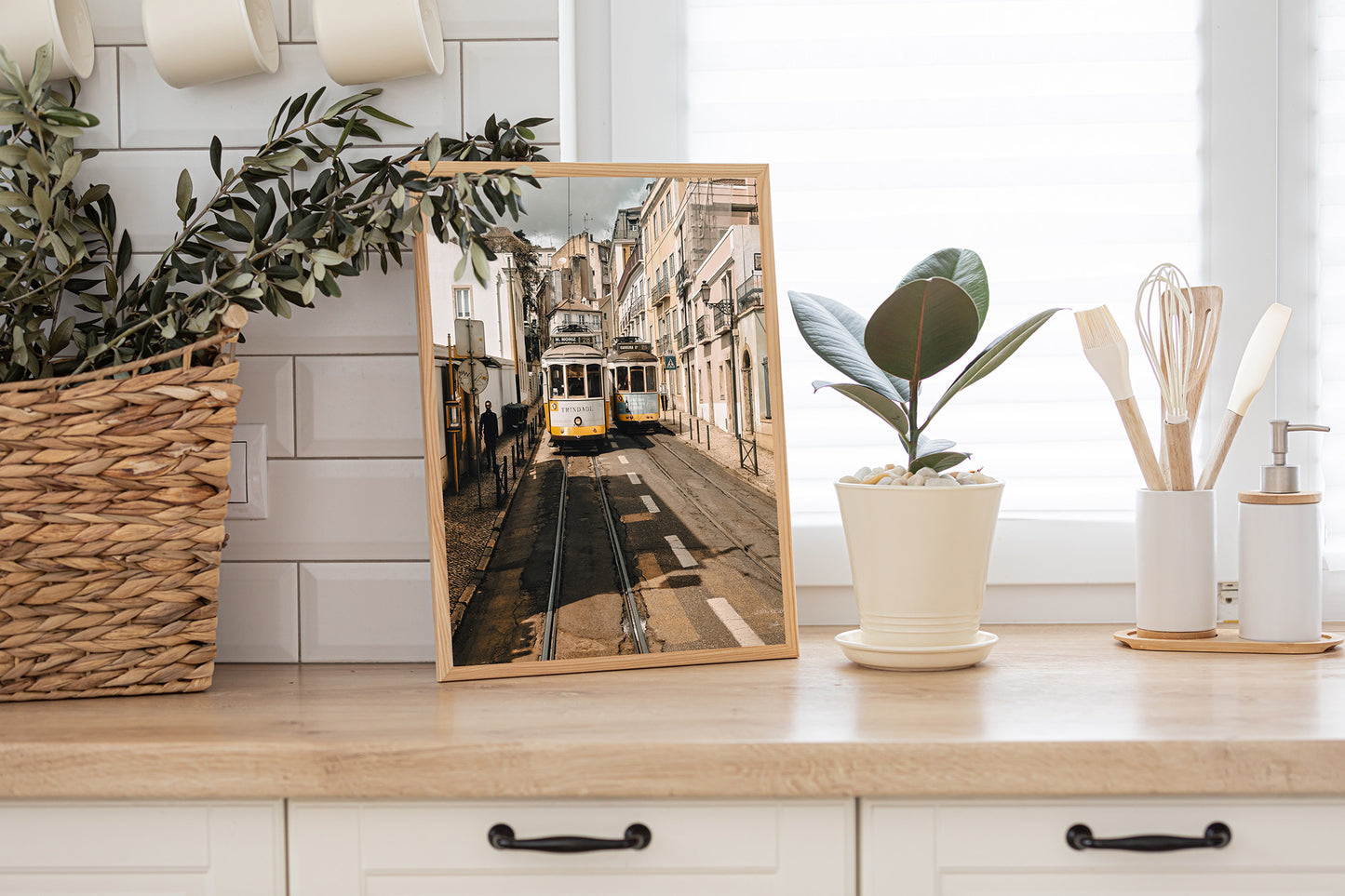 Vintage Tram, Lisbon's Iconic Street Wall Art, Digital Download