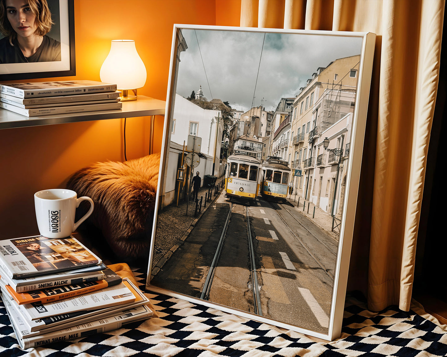 Vintage Tram, Lisbon's Iconic Street Wall Art, Digital Download