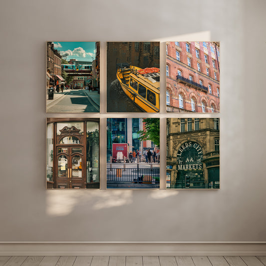Leeds City Set of 6 Photo Gallery, Wall Prints, Digitaal Download